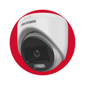 Cámara fija tipo torreta para interiores con luz híbrida inteligente de 2 MP y ColorVu