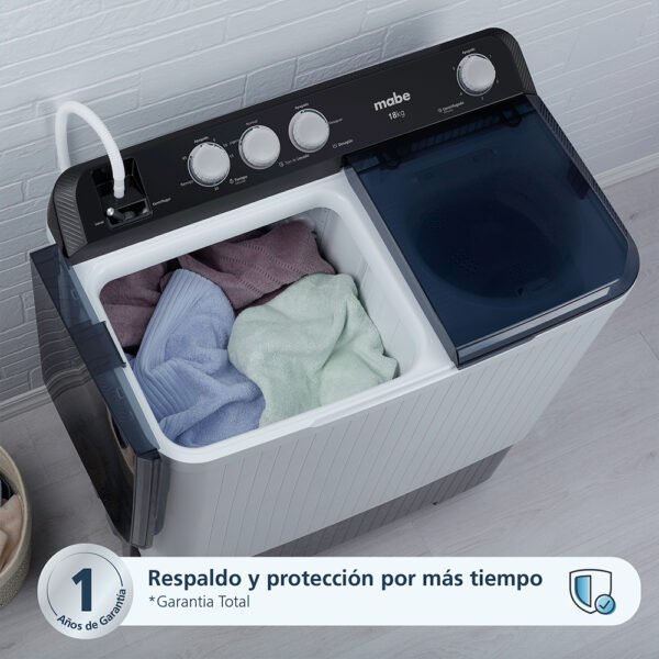 LAVADORA MABE DOBLE TINA 18 KILOS SEMI-AUTOMÁTICA - Imagen 3