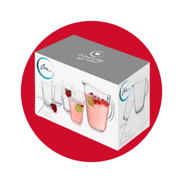 SET JARRA CON VASOS 7 PIEZAS
