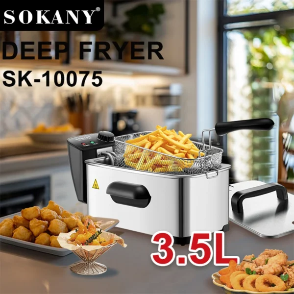 FREIDORA ELECTRICA DE MANO SOKANY 3.5L - Imagen 2