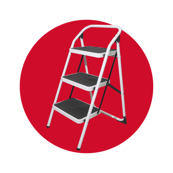 ESCALERA DE ACERO PARA HOGAR 3 PELDAÑOS