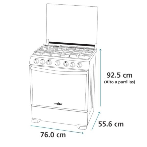 Cocina de Piso a Gas 76 cm Grafito Mabe - Imagen 6