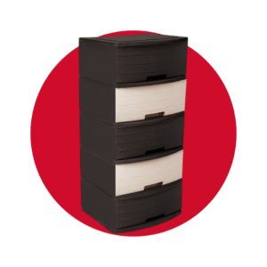 CAJONERA MADEIRA GLAMOUR 5P CAFE/BEIGE