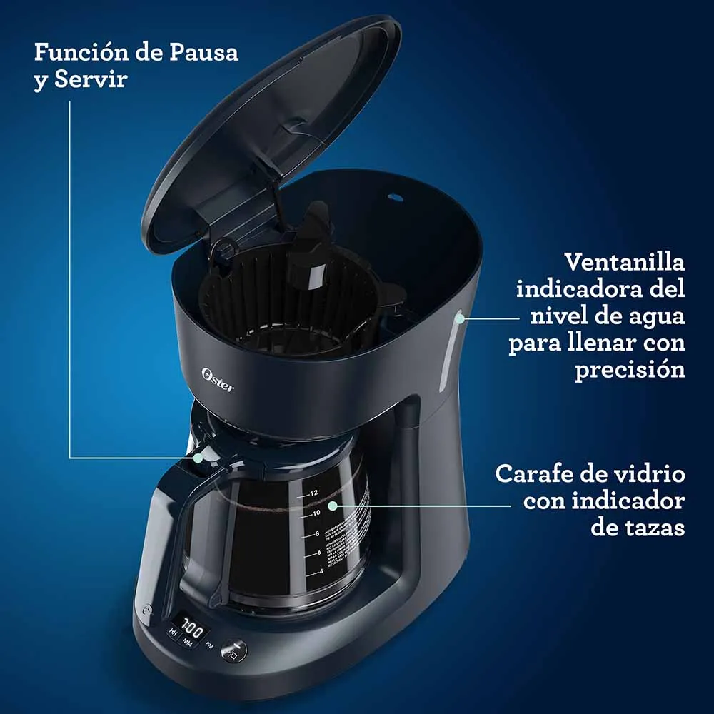 Cafetera programable Oster® de 12 tazas negra con auto apagado - Imagen 4