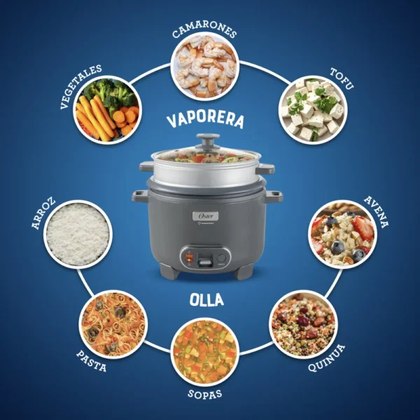 ARROCERA OSTER C/VAPORERA 2.2L 1700W 12TAZAS - Imagen 3