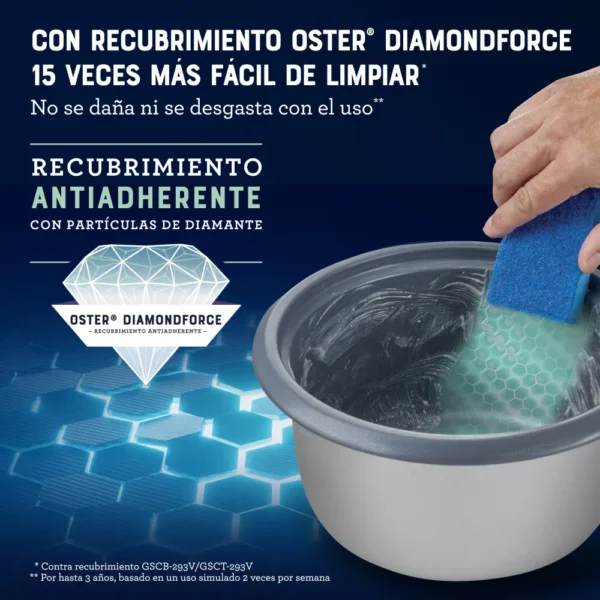 ARROCERA OSTER C/VAPORERA 2.2L 1700W 12TAZAS - Imagen 4