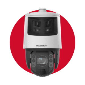 DS-2SE7C432MWG-EB26(F0) Cámara domo Hikvision de velocidad panorámica en red Acusense TandemVu de 6+4 MP y 32X ColorVu e IR