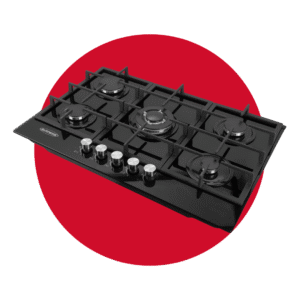 ENCIMERA CONTINENTAL 5 QUEMADORES VIDRIO TEMPLADO