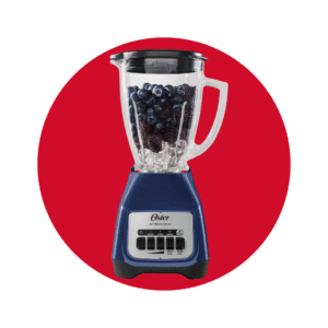 Licuadora Oster® Azul 2 velocidades más pulso y vaso de vidrio
