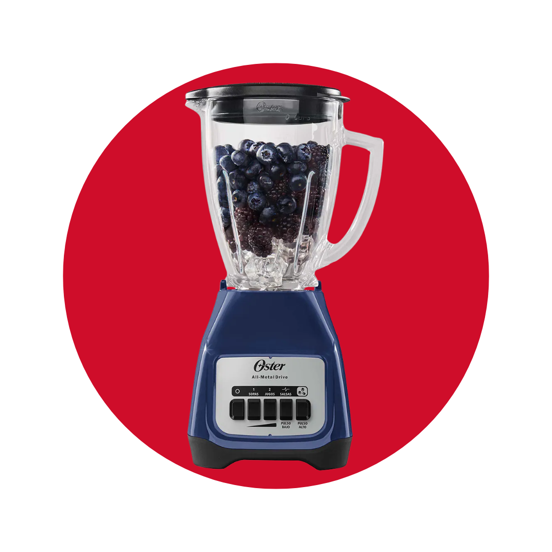 Licuadora Oster® Azul 2 velocidades más pulso y vaso de vidrio