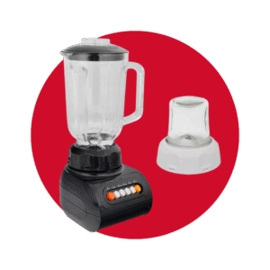 LICUADORA E-LIFE NEGRA 4 VEL. VASO DE VIDRIO