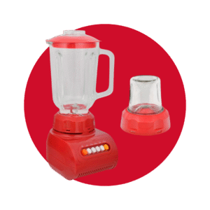 LICUADORA E-LIFE ROJA 4 VEL. VASO DE VIDRIO