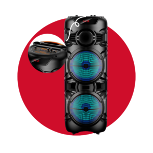 PARLANTE BT 2x8" MIC/CABLE GY-8817