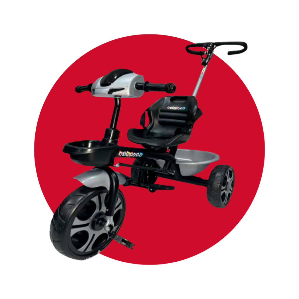 Triciclo Infantil Plegable Evolution 3 En 1 – Con Varilla De Empuje, Asiento Grande, Ruedas EVA, De 18 Meses A 4 Años, Blanco
