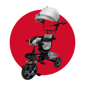 TRICICLO PARA NIÑOS MUSICAL CON TOLDO Y GUIADOR