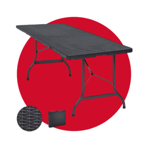 Mesa plegable ratan negra