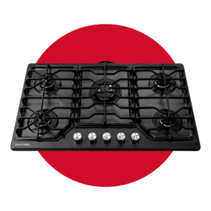 Encimera Pawer 5 Quemadores Acero inoxidable Negro