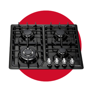 PWR-JK4C6002 Encimera Pawer 4 Quemadores Acero inoxidable Negro