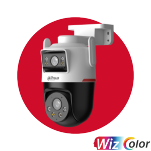 Cámara Dahua WizColor Wi-Fi de 3+3 MP para exteriores con doble lente panorámica e inclinación