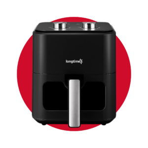 FREIDORA DE AIRE LONGTIME 4.0LTS NEGRA CON VENTANA TRANSPARENTE