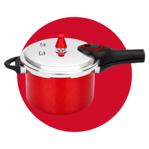 OLLA PRESION PRIMA 5.5LT ROJO ALUMINIO