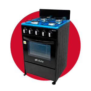 COCINA USAIR 4 QUEMADORES NEGRA