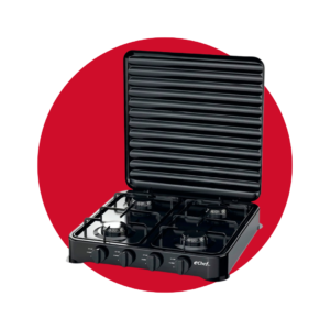 H003BLK COCINETA ECHEF PRO 4 HORNILLAS NEGRO
