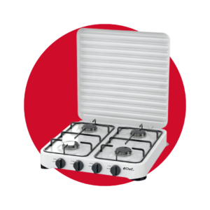 H003WHT COCINETA ECHEF PRO 4 HORNILLAS BLANCA