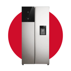 ERS44F3Q5BI Refrigeradora Electrolux Side by Side 430L inverter autosense con dispensador de agua gris