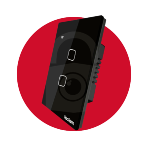 TEC-TY-U2-N INTERRUPTOR TACTIL INTELIGENTE 2 CANALES WIFI COLOR NEGRO